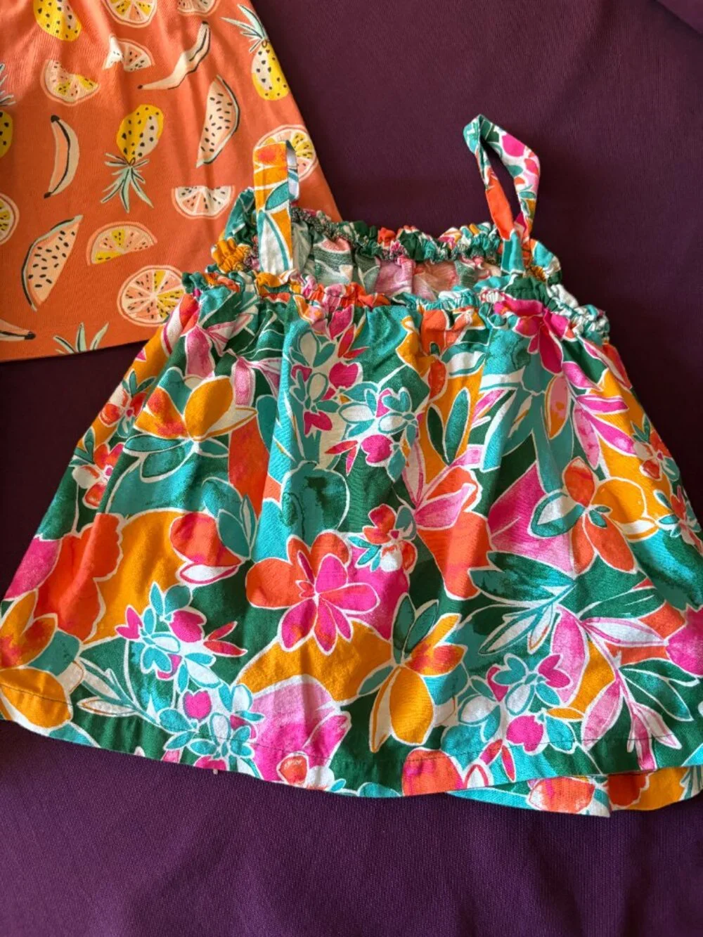 Carter's Girls Summer Clothing Bundle Size 6 6X Shorts Tanks Tropical 6 Pieces